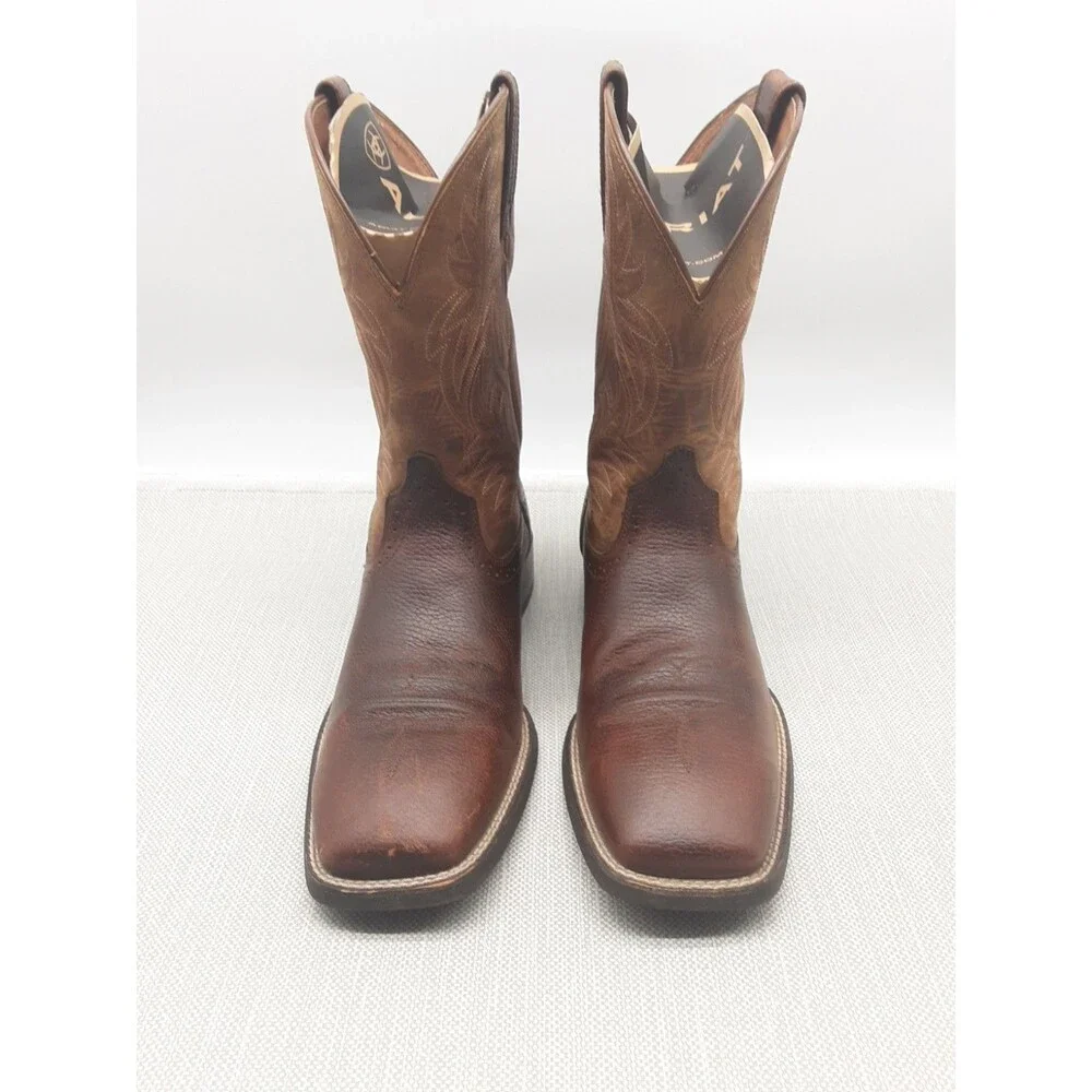 Ariat Size 10 EE Brown Boots Western Cowboy Square Toe Biker  display picture 3
